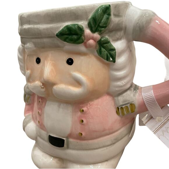 Pastel Pink Christmas Nutcracker Ceramic Mug, Adorable, 2023, NEW! - Picture 9 of 15